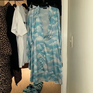 Dressed in LALA Sky Blue and White Tunic